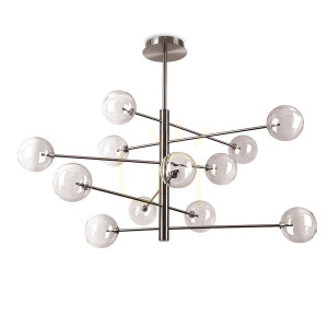 Pendelleuchte Ideallux Equinoxe SP12 Fumé Sfumato Chrom Glas 345390