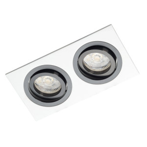 Weißes doppeltes Downlight mit schwarzem Alcazar 542.WB