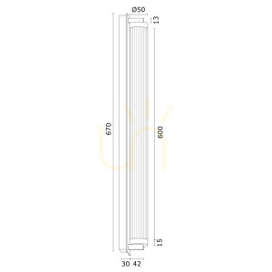 Wandleuchte ARGON Hampton 8622 transparent geriffelt Messing LED IP20