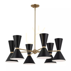 Phix Kronleuchter - 12 Lichtquellen - Champagner Bronze Elstead