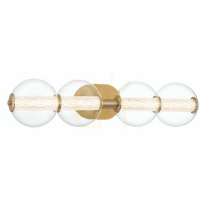 Wandleuchte ATOMO - 4 Lichtquellen - Gebürstetes Gold QUINTIESSE