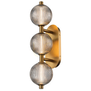 Palams Wandleuchte - 3 Lichtquellen - Gebürstetes Gold QUINTIESSE