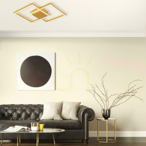 Plafond Zambelis LED 25W 3000K Gold matt Aluminium Acryl dimmbar 46 cm