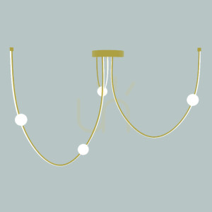 Deckenleuchte LED 42W 3000K Gold matt Zambelis Aluminium Opalglas