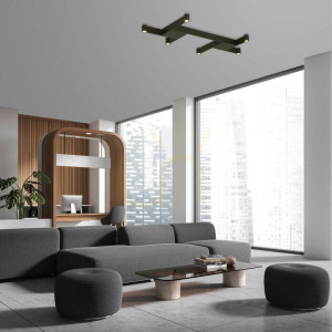 Plafond LED Deckenleuchte Zambelis Schwarz 23W 3000K Metall Aluminium