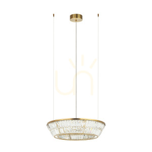 Pendelleuchte Zambelis LED 38W 3000K Antik-Messing Metall Kristall Ø60 cm
