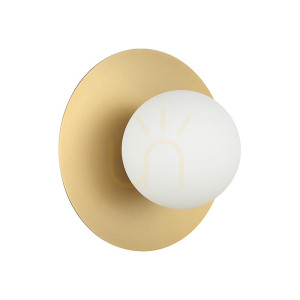 Wandleuchte Zambelis G9 7W Gold matt Metall Opalglas 21 cm