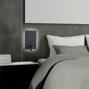 Wandleuchte LED 3W + 5W schwarz matt Zambelis 3000K mit Leselicht