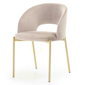 2er-Set MORES Beige Stühle mit goldenen Beinen