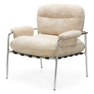 MOYA Sessel Beige mit Chromfüßen