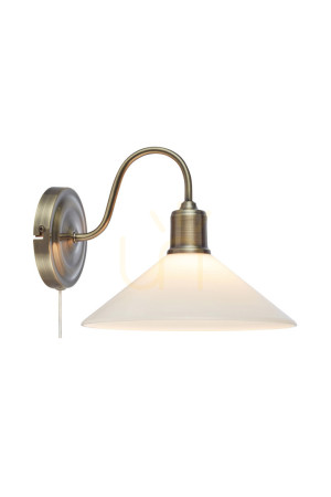 Wandlampe Markslojd Vela 108865 weiß Messing antik 29,5 cm