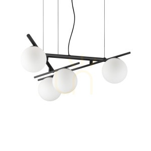 Pendelleuchte Ideallux Atlas 365091 schwarz 4-flammig Ø62 cm G9