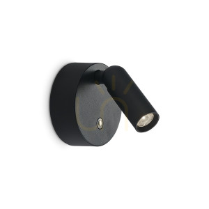 Wandleuchte Ideallux BEAN 350240 schwarz LED 3W rund Ø8 cm dimmbar