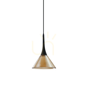 Pendelleuchte Ideallux Cocktail bernstein Glas Metall Ø15 cm 353623