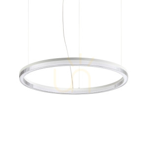 Pendelleuchte Ideallux Crown 339146 weiß LED 43W Ø80 cm Metall Glas