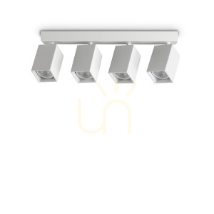 Plafond Ideallux Dynamite weiß 4-flammig GU10 Ø38,5 cm 367422