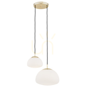 Pendelleuchte ARGON TRINI 902 weiß opal matt Messing 2-flammig Glas IP20