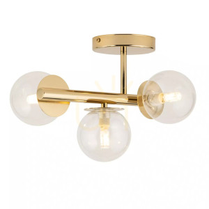 Plafon Sigma Avola 3-flammig Gold Transparent G9 40802