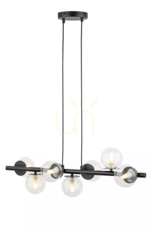 Pendelleuchte Sigma AVOLA 7-flammig schwarz transparent G9 40792