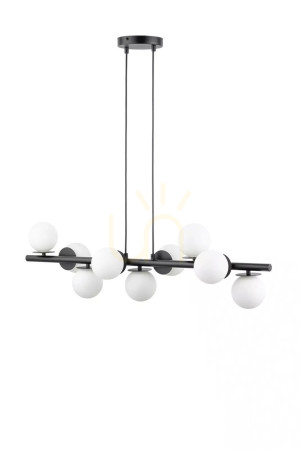 Pendelleuchte Sigma AVOLA 9-flammig schwarz/weiß Glas G9 40789
