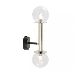 Wandleuchte Sigma DAISY 2-flammig schwarz silber transparent G9 40756