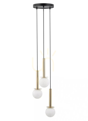 Pendelleuchte Sigma DAISY 3-flammig Gold/Weiß G9 Glas Schwarz 40770