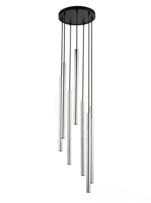 Pendelleuchte Sigma SOPEL LUX 7-flammig schwarz/silber 40734
