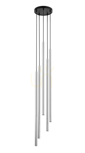 Pendelleuchte Sigma SOPEL LUX 5-flammig Schwarz/Silber 40745