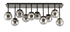 Plafond Sigma Tulia 10-flammig schwarz grau G9 33492