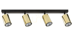 Plafond Sigma Zoom 4-flammig schwarz Messing GU10 33509