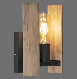 Wandleuchte LOG 15701-79 Schwarz 1xE27