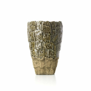 Steinvase grau 36,5 cm dekorative Vase für Küche und Interior