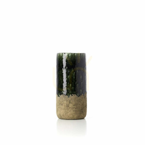 Vase Beton Grün M 13,5 x 29,5 cm Moos-Zylinder