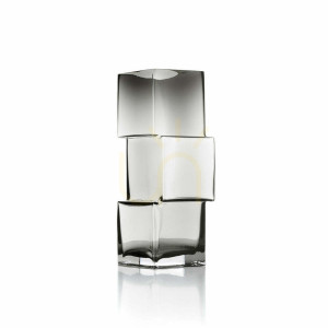 Vase Rummikub Dunkelgrau Glas 11x30 cm Glass Collection