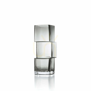Vase Glas Dunkelgrau M Glass Collection 10x10x27 cm