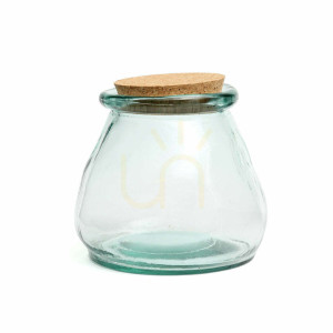 Glas-Bauchvase Blau 15x15x15 cm