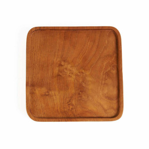 Teak-Teller quadratisch Natur XS 8,5 x 8,5 cm