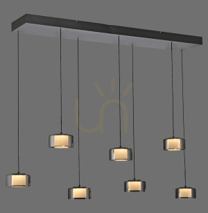 RIKA Pendelleuchte 2115-18 Schwarz 7xLED