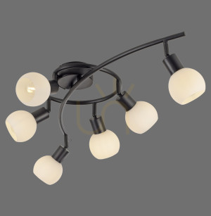 Plafond LOKI 12155-18 Schwarz 6xE14
