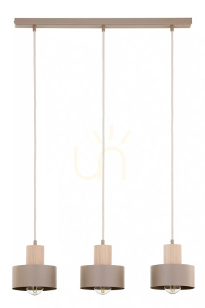Pendelleuchte Sigma RIF WOOD 3 Beige Naturholz E27 41872