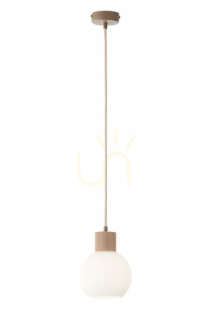 Pendelleuchte Sigma ALBA 1 S Beige Naturholz E27 15W 15 cm 41842