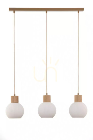 Pendelleuchte Sigma ALBA 3-flammig Beige Holz E27 41845