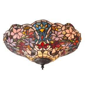 Plafond Interiors Sullivan Tiffany multicolor 40 cm Glas Stahl 70709