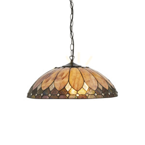 Pendelleuchte Interiors Brooklyn Tiffany multicolor 3-flammig 50 cm 64346