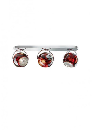 Fabbian Beluga Dreifach-Plafond - rot - D57 G25 03