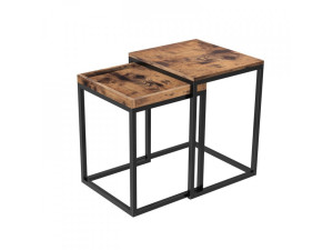 Sada 2 konferenčných stolíkov Rustyclany Brown LNT02BX
