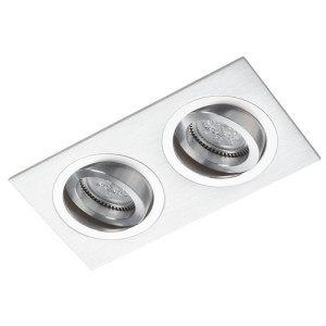 Strieborné duálne obdĺžnikové downlight Alcazar 542.SC