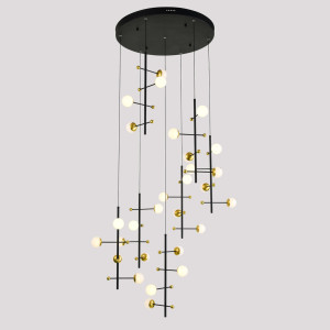 Závesná lampa Italux Helmond LED čierna 89W 28x LED PND-43883-28