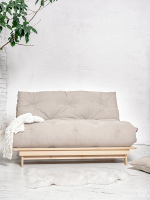 Futon pohovka WoodMan Layti 140 bukové drevo krémová WUA-01400