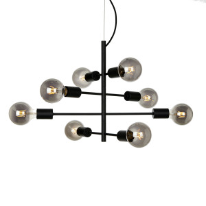 Závesná lampa Italux Portel čierna 8xE27 LED PND-02431-8-BL